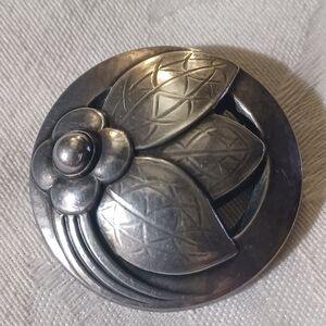 Georg Jenson Vintage Flower Brooch, Sterling Silver